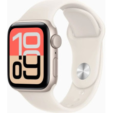 Apple Watch SE 3 40mm Aluminium Starlight avec Sport Strap Starlight M/L MEH54